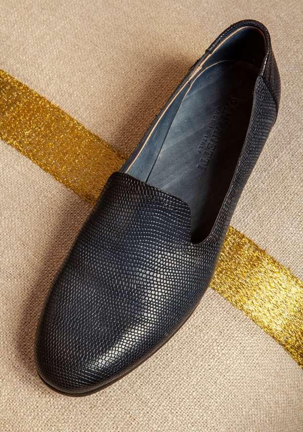Rose & Lini PANTANETTI INDACO LIZARD “FLAT SHOES 15128” Fino Al -60%