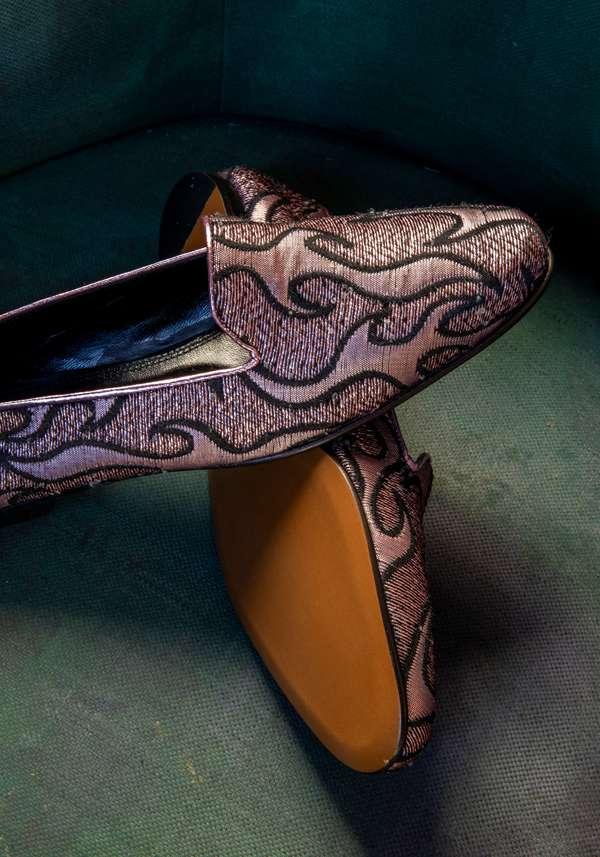 Rose & Lini ROSE’S ROSES “STARLETTE” PINK JACQUARD SLIPPER Shopping Online