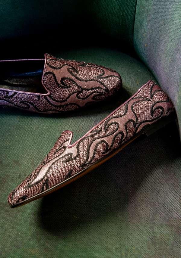 Rose & Lini ROSE’S ROSES “STARLETTE” PINK JACQUARD SLIPPER Shopping Online