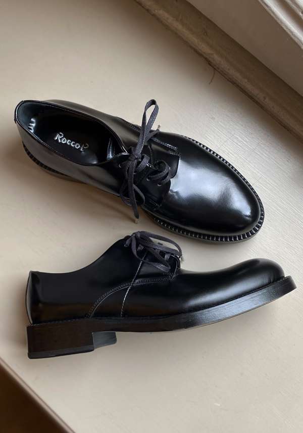 Rose & Lini ROCCO P. “SHOES 17612” BLACK LEATHER SHOES Sottocosto