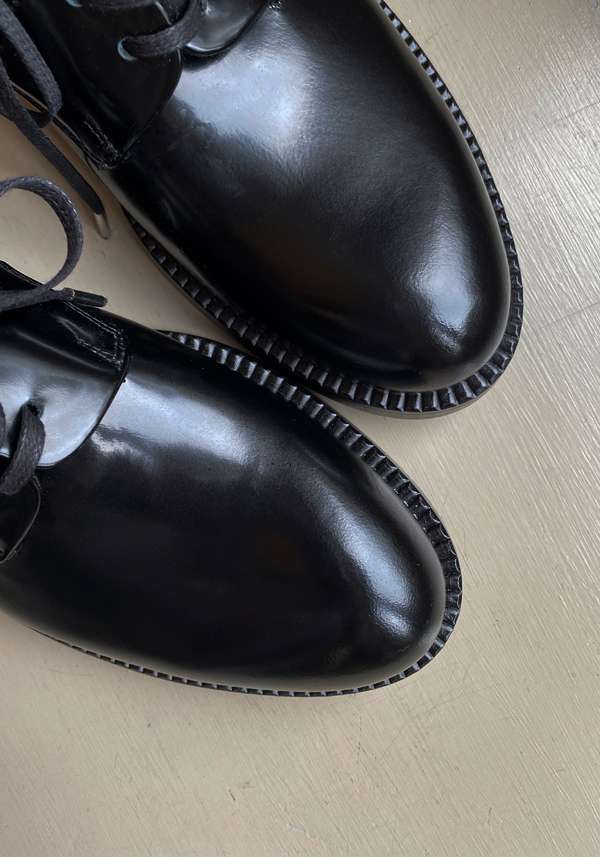 Rose & Lini ROCCO P. “SHOES 17612” BLACK LEATHER SHOES Sottocosto