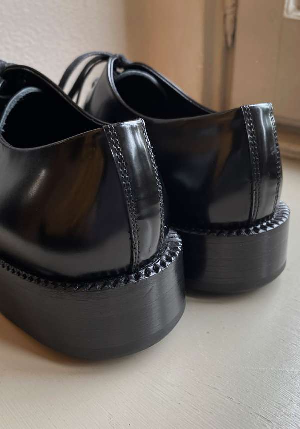 Rose & Lini ROCCO P. “SHOES 17612” BLACK LEATHER SHOES Sottocosto