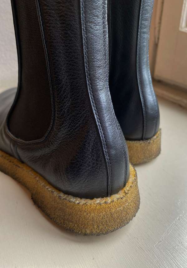 Rose & Lini ROCCO P. “TRONCHETTO 17604” BLACK LEATHER ANKLE BOOTS Convenienza