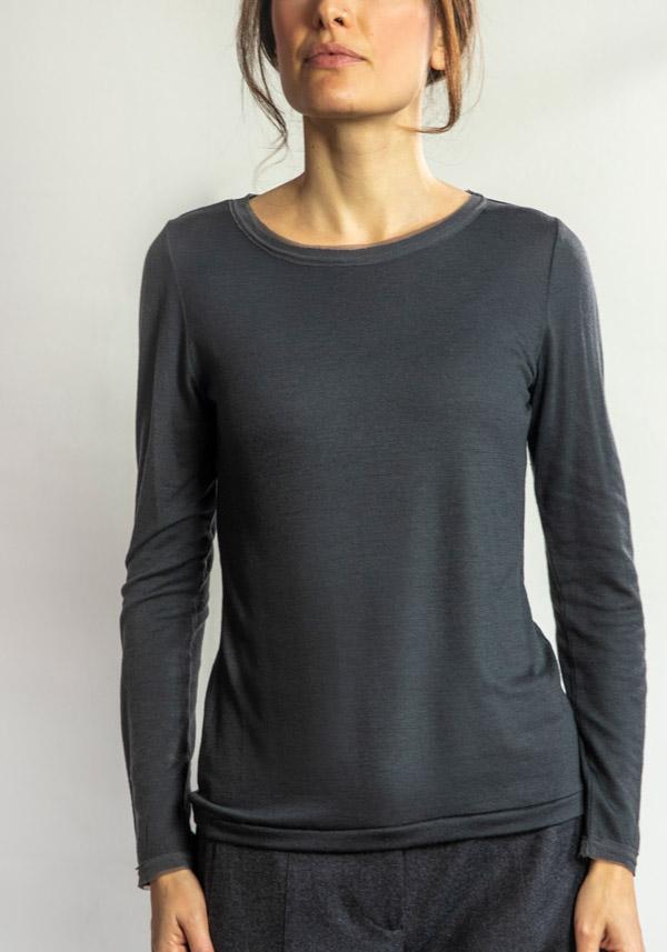 Rose & Lini ANTIPAST WOOL “T-SHIRT KNT30S” CHARCOAL Outlet