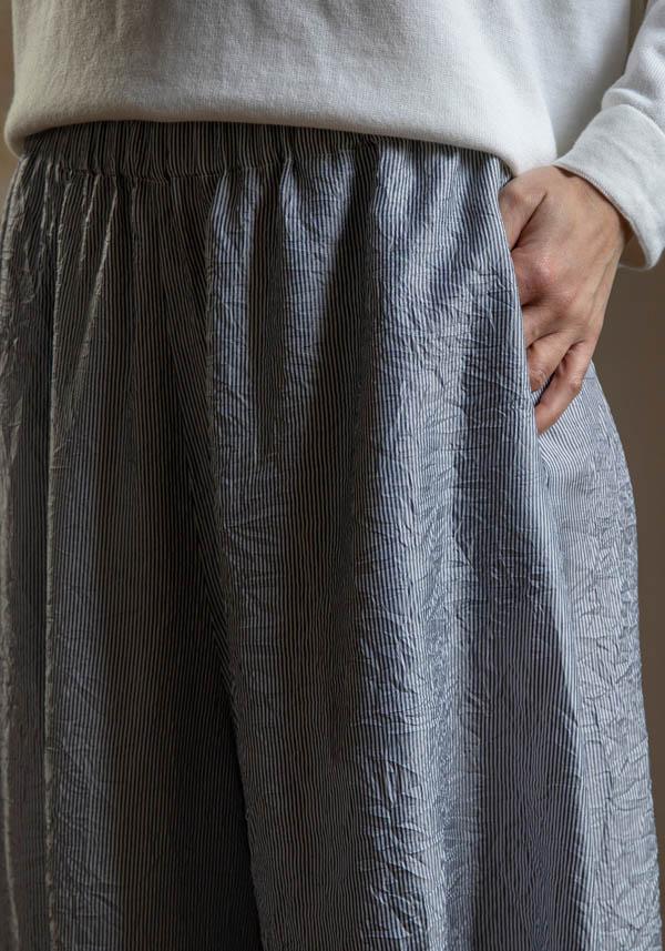 Rose & Lini LINING BLUE & WHITE “SIMEONE” WIDE LEG PANTS In Vendita