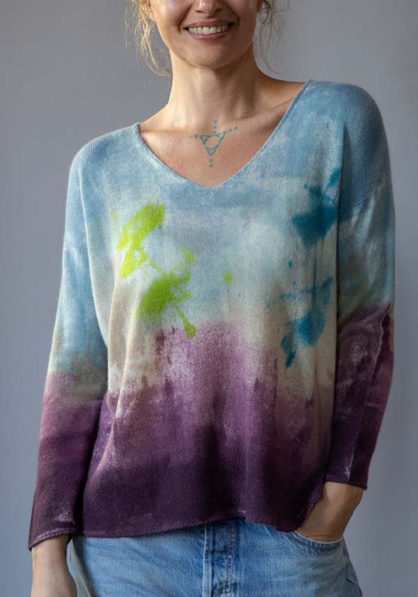 Rose & Lini FISSORE CASHMERE KNIT “BRUCO 09” SKY Offerte