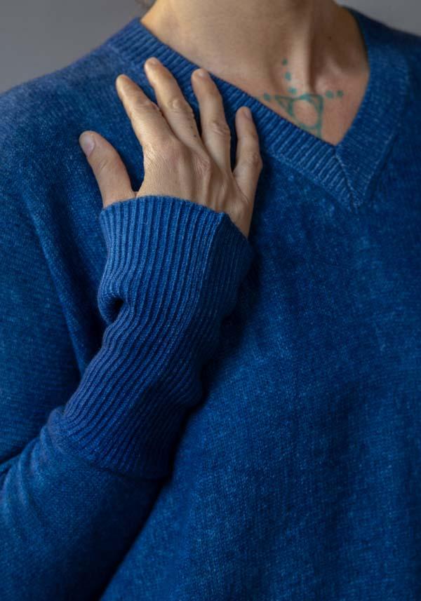 Rose & Lini FISSORE CASHMERE KNIT “MARGHERITA” INDIGO Vendita Economica