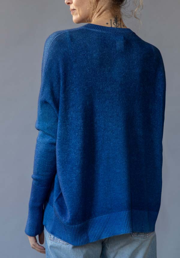 Rose & Lini FISSORE CASHMERE KNIT “MARGHERITA” INDIGO Vendita Economica