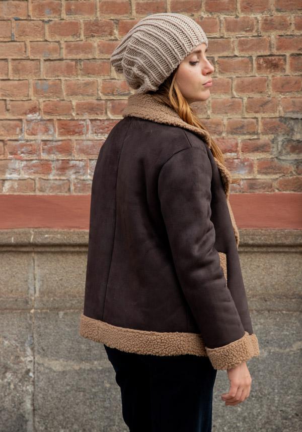 Rose & Lini LEON & LULU “CABAN 6 BUTTON” ESPRESSO & CREAM JACKET Vendite Flash