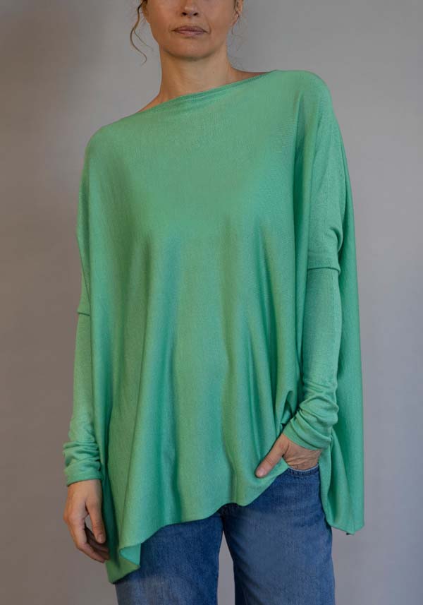 Rose & Lini FISSORE CASHMERE “ZURIGO” GREEN PULL Negozio