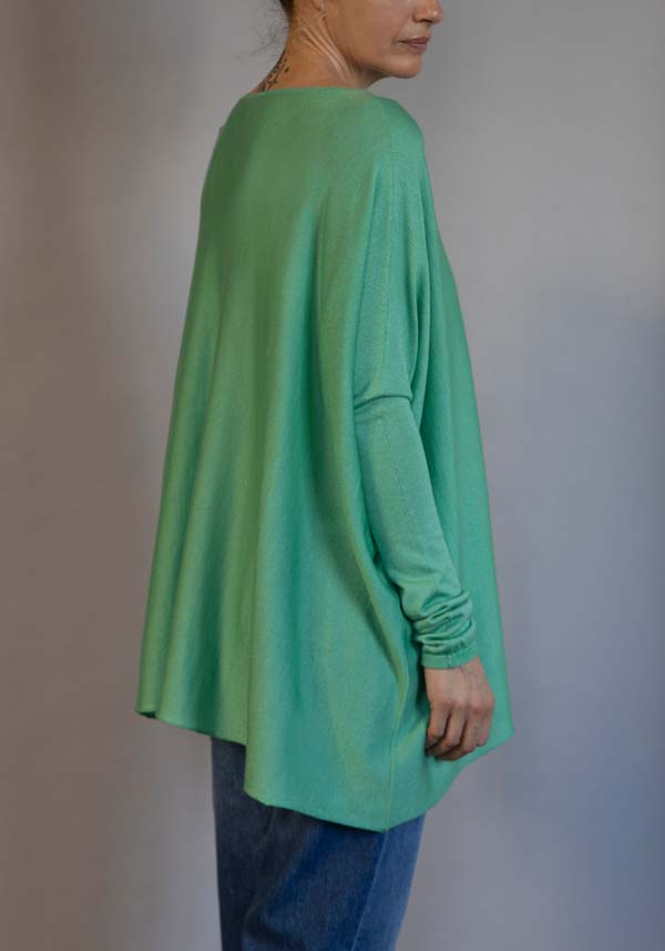 Rose & Lini FISSORE CASHMERE “ZURIGO” GREEN PULL Negozio
