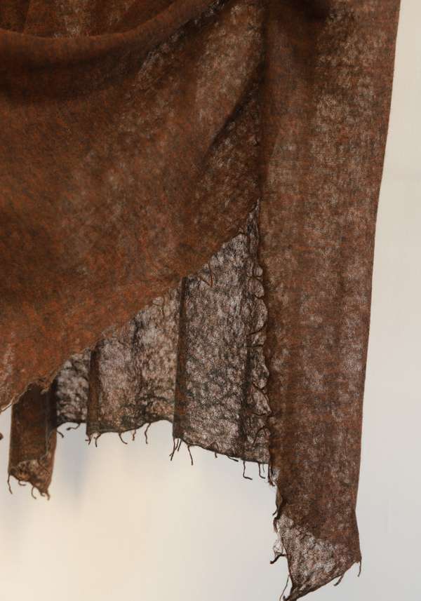 Rose & Lini LALAERRE CASHMERE “FRINGES PONCHO” CHOCOLATE Spedizione gratuita