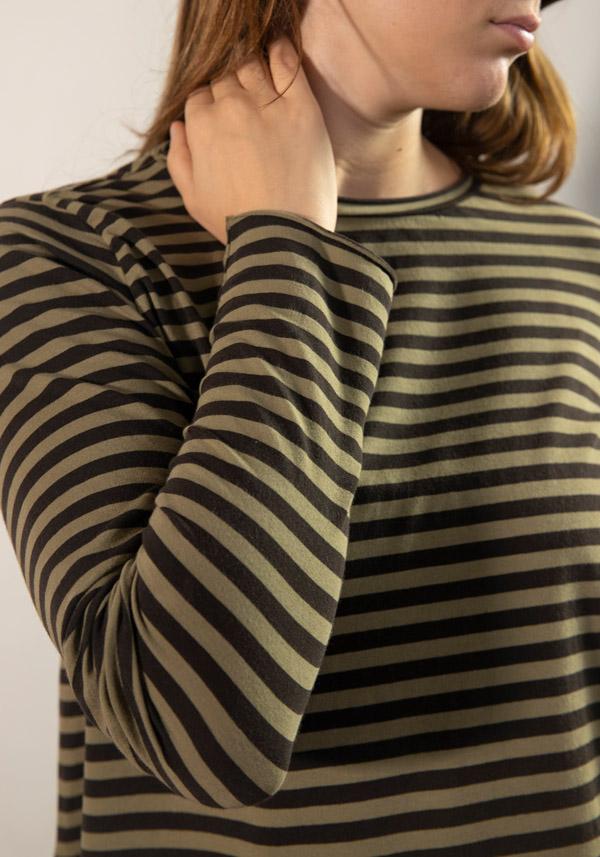 Rose & Lini LABO ART COTTON “JEPPE” BONSAI STRIPED T-SHIRT Negozio online di fabbrica