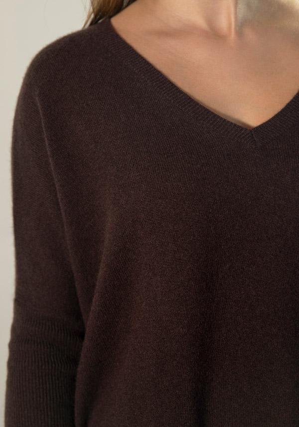 Rose & Lini ABSOLUT CASHMERE “PONCHO CAMILLE” BROWNIE Offerta per la Festa della Mamma