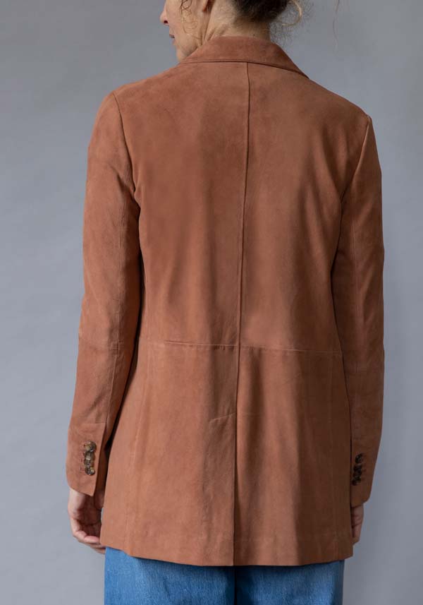 Rose & Lini KILTIE SUEDE LEATHER “LUCAS JACKET” BROWN Offerta San Valentino
