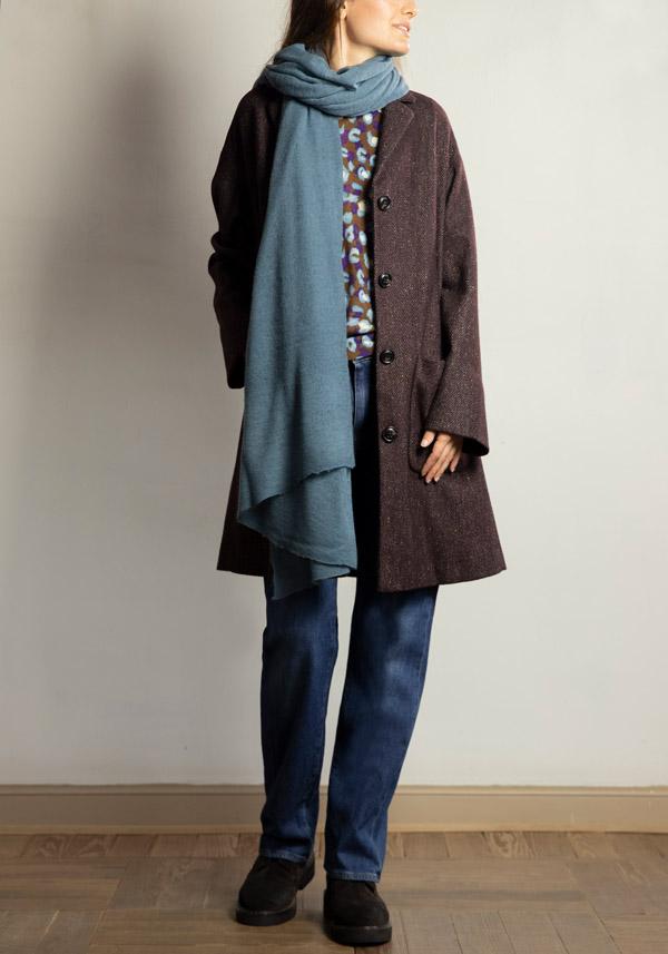 Rose & Lini KILTIE WOOL “PAUL” PLUM COAT Vendita calda