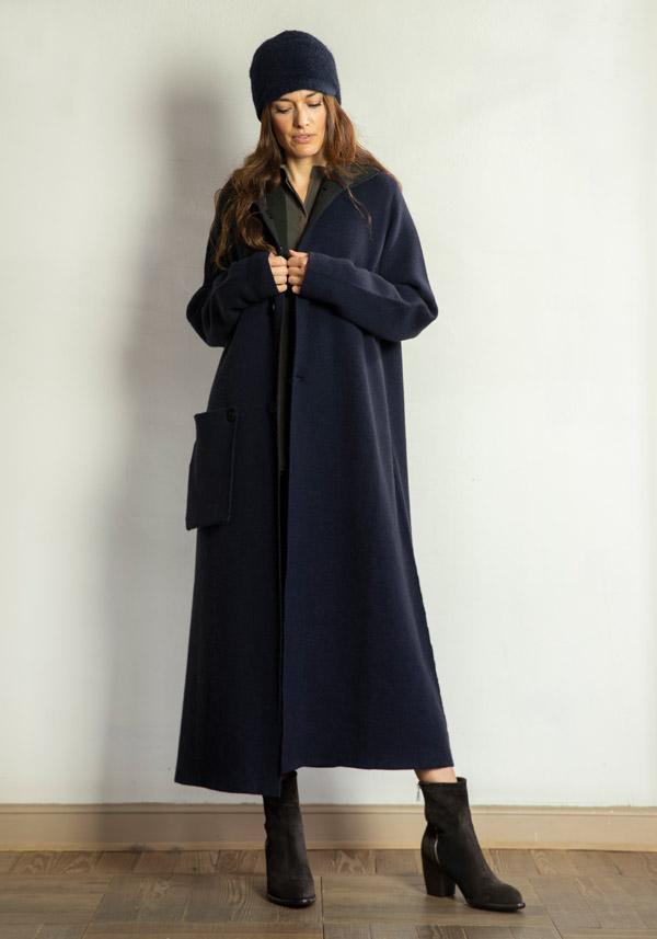 Rose & Lini OYUNA REVERSIBLE CASHMERE “COAT OLAMU” FOREST & OCEAN Offerte esclusive