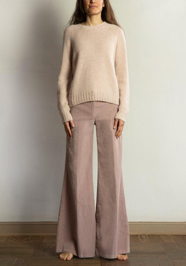 Rose & Lini OLIVER LATTUGHI BABY ALPACA “R-NECK” CHAMPAGNE PULL Bestseller