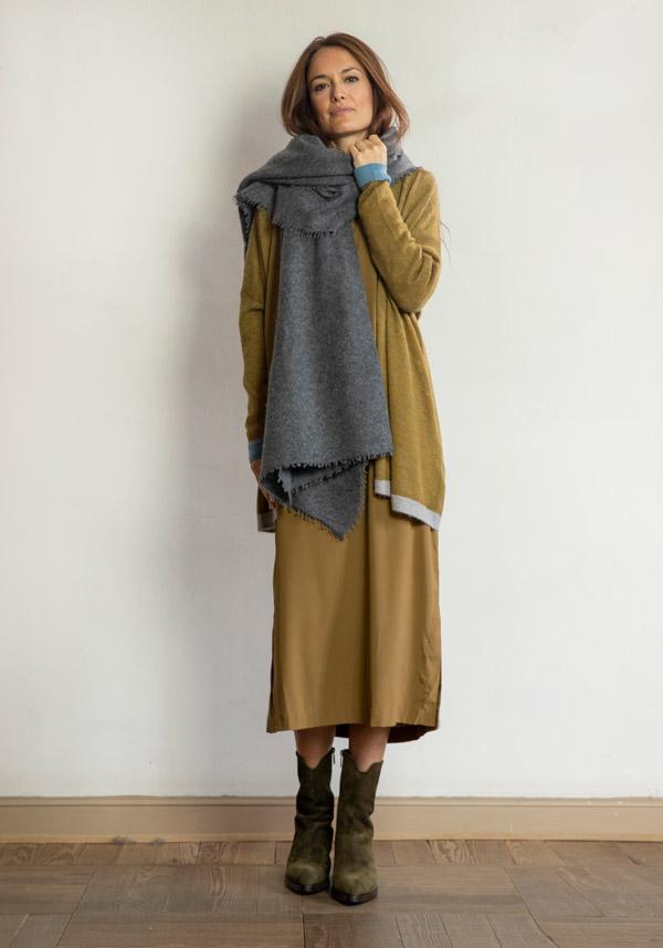 Rose & Lini KRISTENSEN DU NORD SILK “SHIRT DRESS 352” DARK OLIVE Rilascio limitato