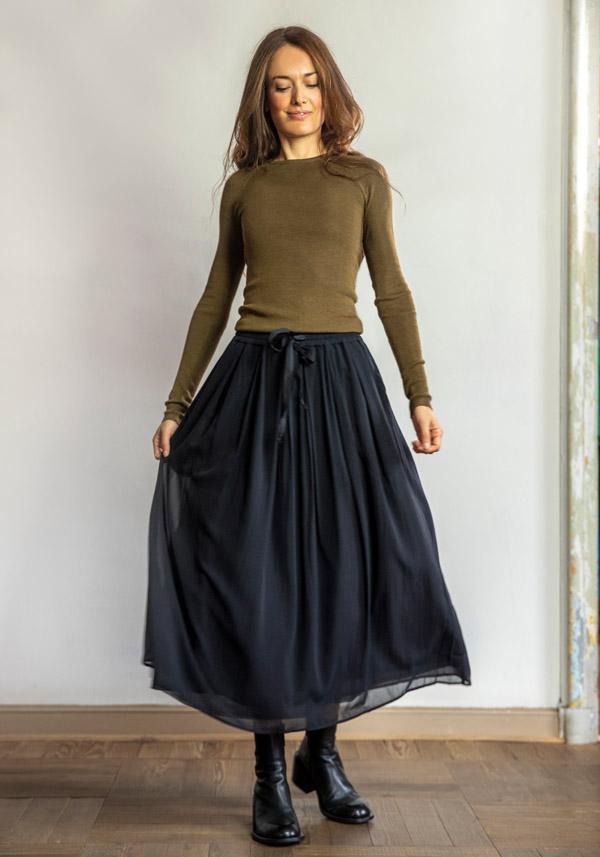 Rose & Lini KRISTENSEN DU NORD SILK & COTTON “SKIRT 357” BLACK ACQUISTA ORA