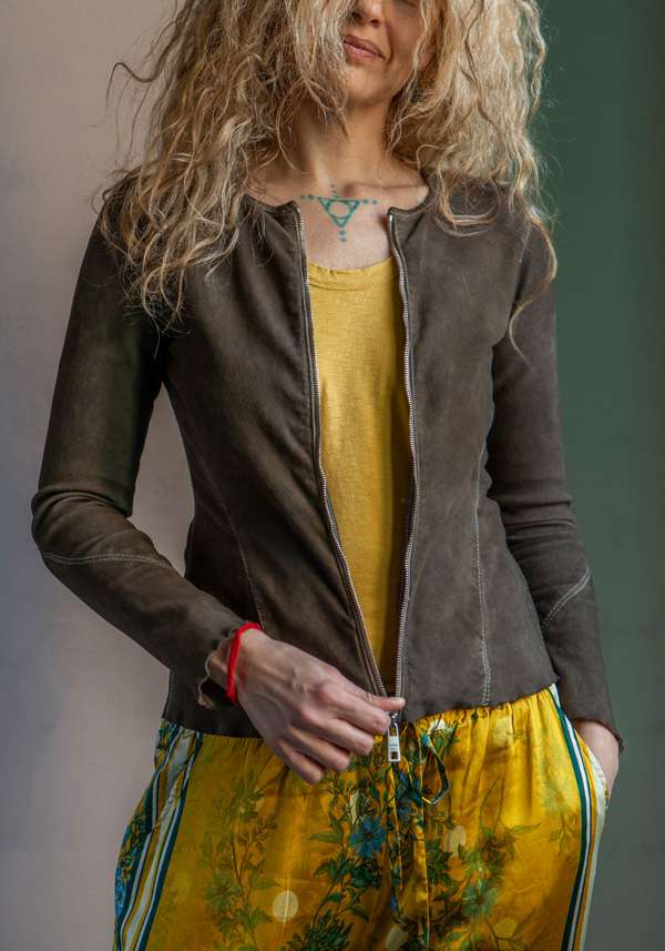 Rose & Lini GIORGIO BRATO PALM LEATHER 7912 JACKET Latest stili