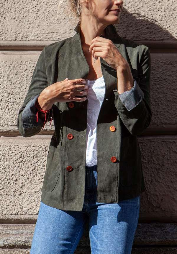 Rose & Lini IBRIGU MILITARY SUEDE LEATHER JACKET 122 Ultimi due giorni