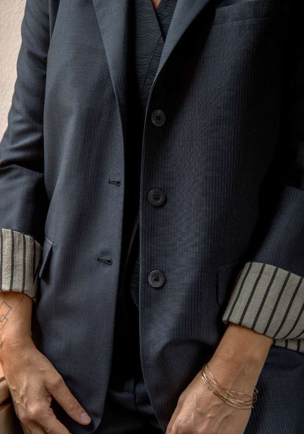 Rose & Lini IBRIGU CHARCOAL WOOL JACKET “MONOPETTO” Ultimo giorno