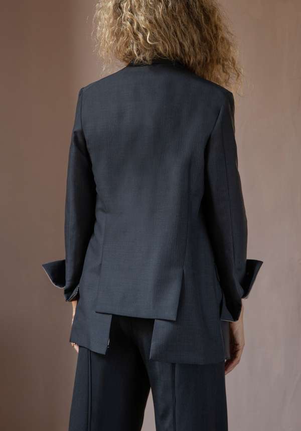 Rose & Lini IBRIGU CHARCOAL WOOL JACKET “MONOPETTO” Ultimo giorno
