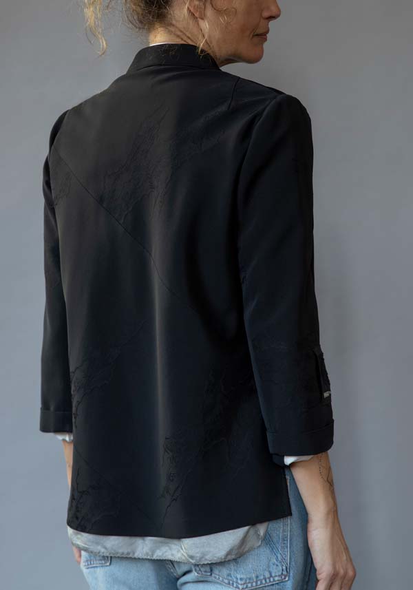 Rose & Lini IBRIGU SILK JACKET “INCROCIATA GJ42” BLACK Promozione temporanea