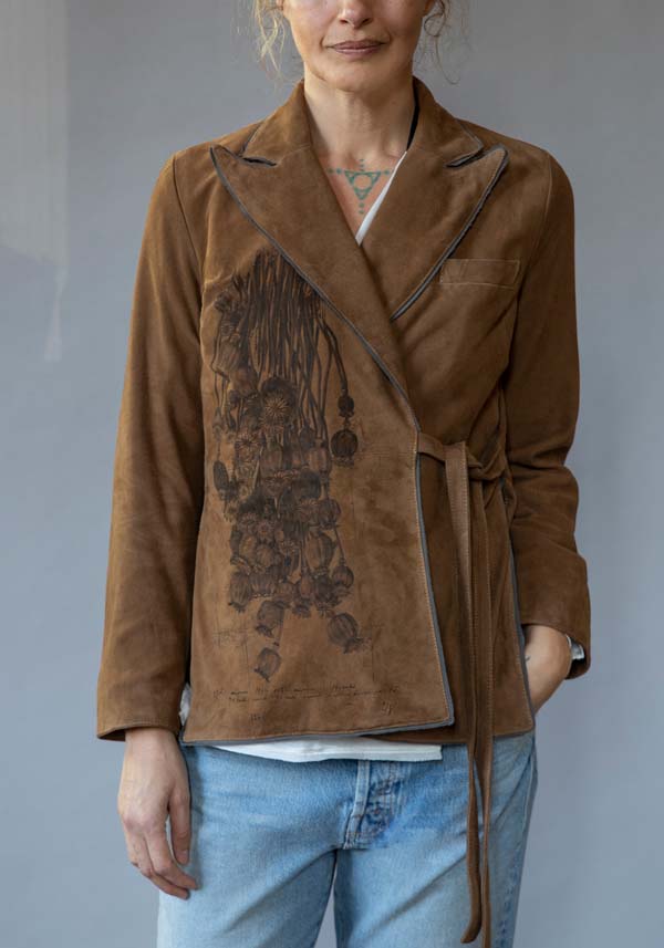 Rose & Lini IBRIGU SUEDE LEATHER JACKET “INCROCIATA GJ42” CARAMEL Fino al 50% di sconto