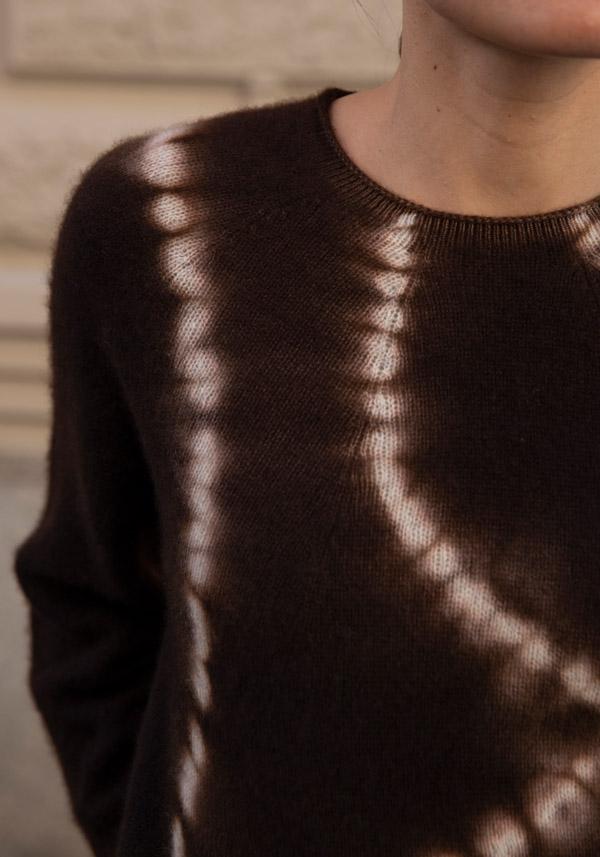 Rose & Lini SUZUSAN CASHMERE “PULL 3028” BROWN & GREY Fino al 65% di sconto
