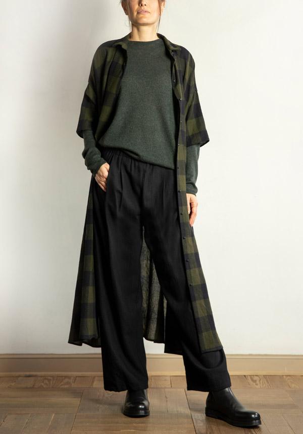 Rose & Lini APUNTOB COTTON & WOOL “PANTS 1382” BLACK Fino al 55% di sconto