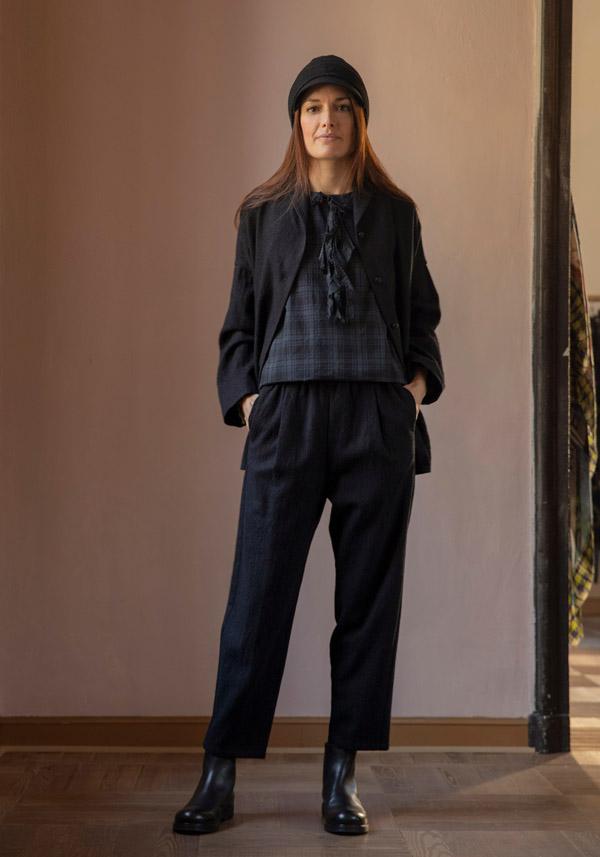 Rose & Lini APUNTOB WOOL “PANTS 1002” BLACK Solo un giorno rimasto