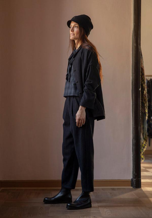 Rose & Lini APUNTOB WOOL “PANTS 1002” BLACK Solo un giorno rimasto