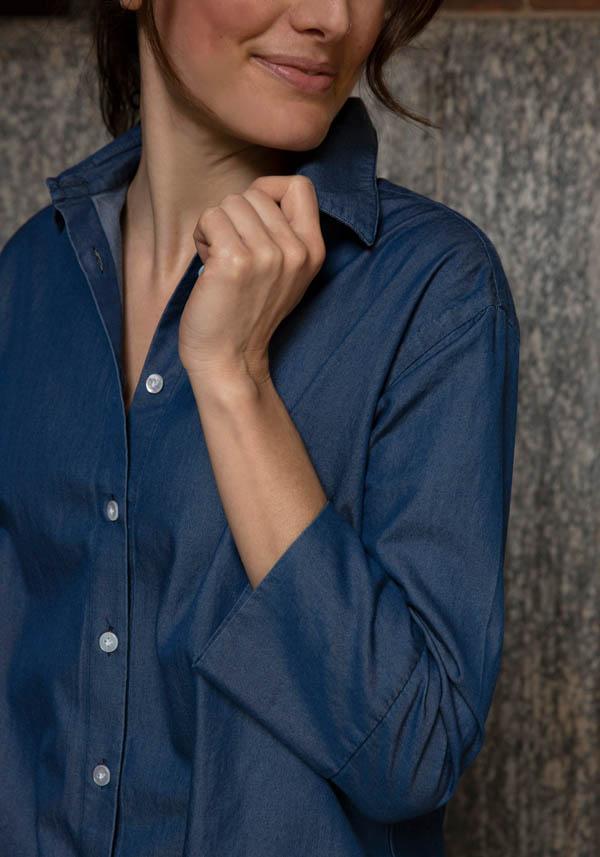 Rose & Lini FINAMORE COTTON “SAHARA” DENIM SHIRT 50% di sconto con spedizione gratuita