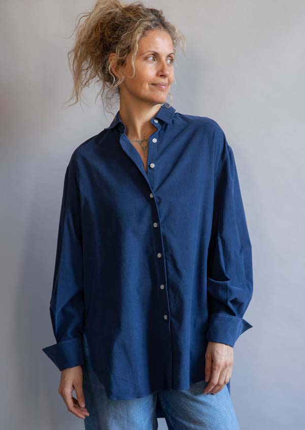 Rose & Lini FINAMORE COTTON “LIV” NAVY SHIRT Limitato a 3 giorni