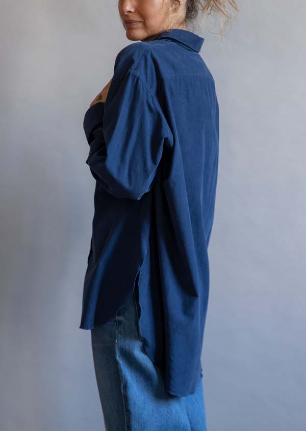Rose & Lini FINAMORE COTTON “LIV” NAVY SHIRT Limitato a 3 giorni