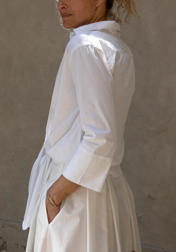 Rose & Lini FINAMORE COTTON “SARAH” WHITE SHIRT Esporta salva
