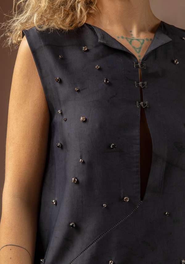 Rose & Lini SIMONA TAGLIAFERRI DARK BLUE LONG DRESS SWAROVSY 50% di sconto per tempo limitato