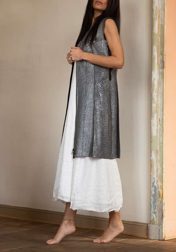 Rose & Lini SIMONA TAGLIAFERRI SILVER PYTHON GILET Sconti questo mese