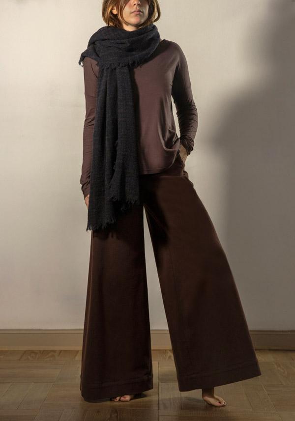 Rose & Lini BARBARA TANI COTTON “PANTS 457 C01” CHOCO BROWN Vendita