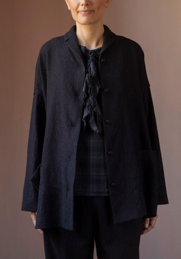 Rose & Lini APUNTOB WOOL “JACKET 1752” BLACK Spedizione Gratuita