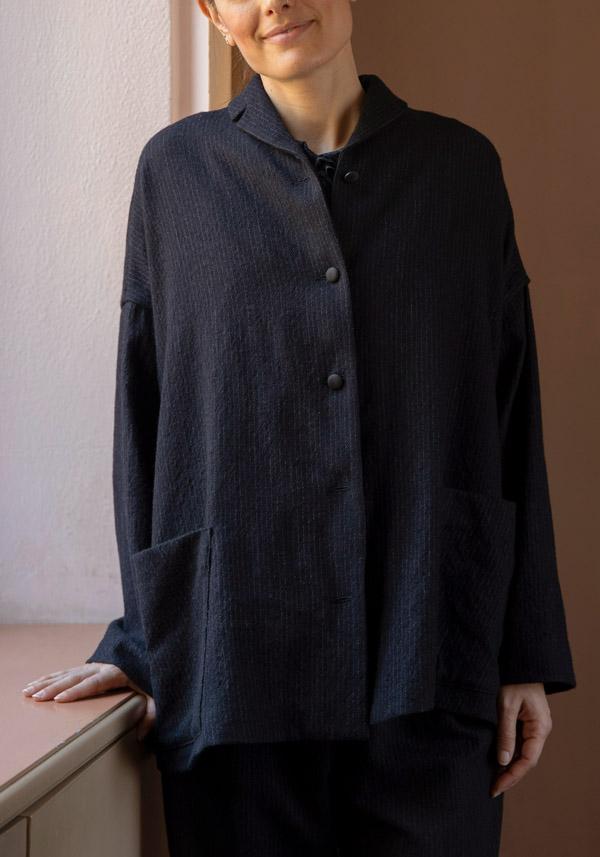 Rose & Lini APUNTOB WOOL “JACKET 1752” BLACK Spedizione Gratuita