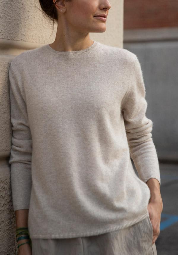 Rose & Lini APUNTOB CASHMERE & ALPACA “PULL 1889” SAND Pezzi Unici