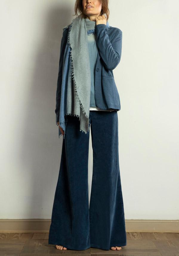 Rose & Lini MIRROR IN THE SKY CASHMERE “INDRA” V-NECK SWEATER STONE & GRANITE Negozi Online
