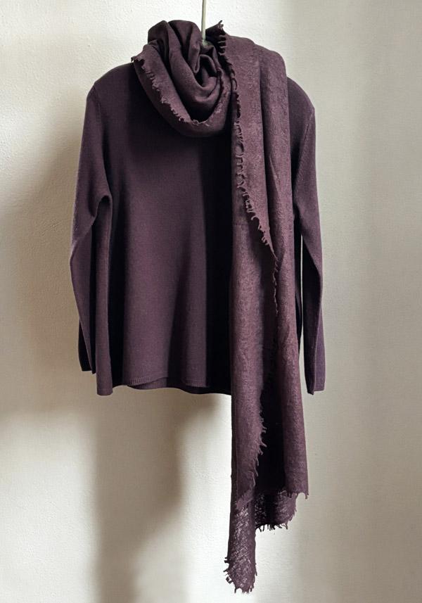 Rose & Lini MIRROR IN THE SKY CASHMERE V-NECK SWEATER PLAIN CHICORY Acquista Ora