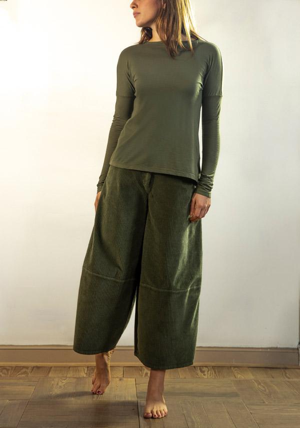 Rose & Lini BARBARA TANI COTTON & CASHMERE “TSHIRT 1585 CCL” MILITARY Promozione Limitata