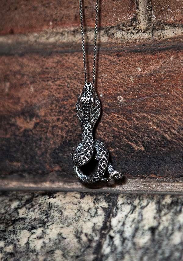 Rose & Lini SIMONA TAGLIAFERRI “COBRA PENDANT NECKLACE J226 BD” BLACK DIAMONDS Sconto
