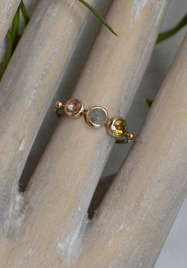 Rose & Lini DORETTE MULTICOLOR SIMPLE BAGUE GOLD RING Saldi