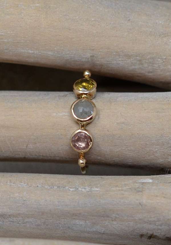Rose & Lini DORETTE MULTICOLOR SIMPLE BAGUE GOLD RING Saldi